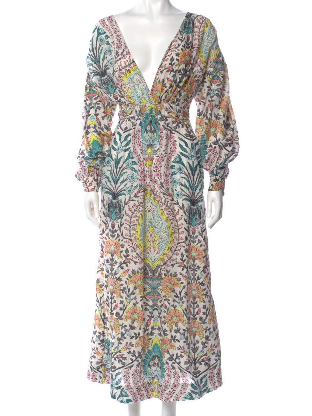 Maria Cher floral deep v maxi dress
